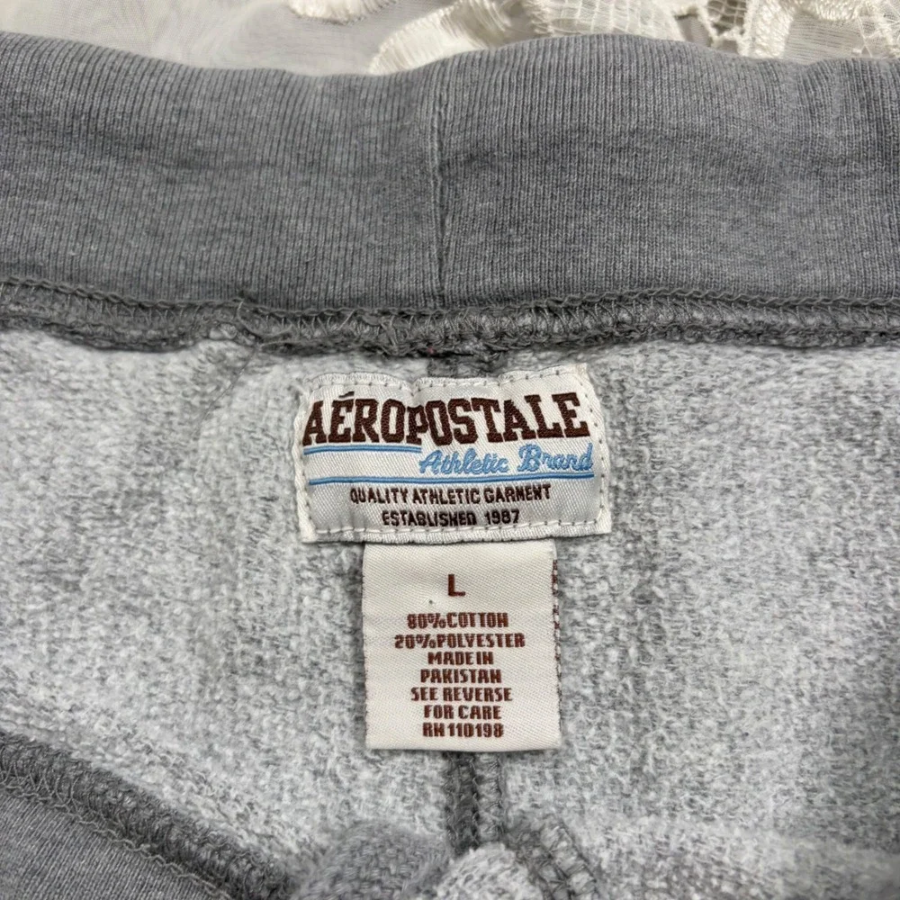 RARE Y2K Aeropostale Gray Fleece Ruffle Mini Skirt 87 Sporty Collegiate Large